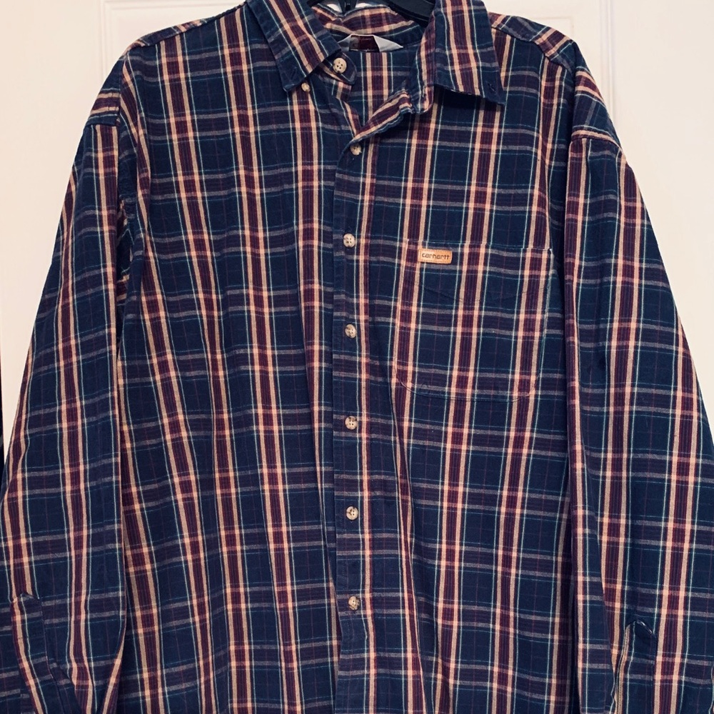 Men’s Carhartt Button Down Plaid Shirt XXL
